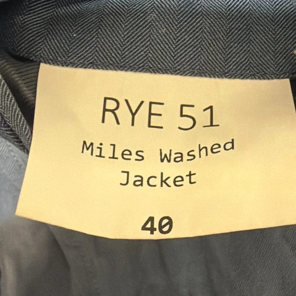 Rye 51 Blazer Men 40S Blue Miles Washed Jacket Preppy Sport Coat Unstructered